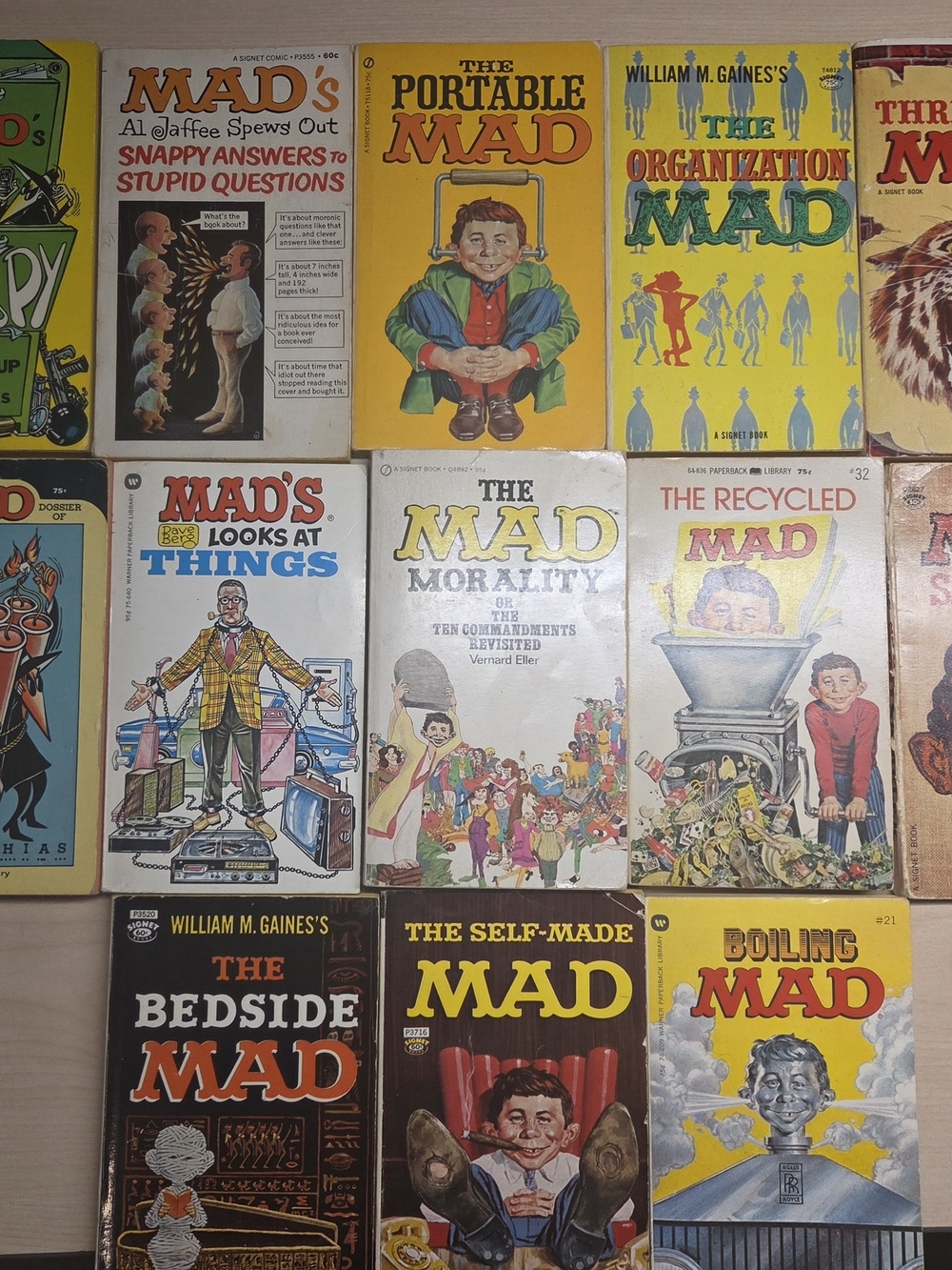Vintage MAD Magazine & Spy vs Spy Paperback Lot (13 Books)